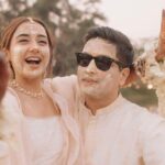 Prajakta Koli sits on fiance Vrishank Khanal's lap, caresses him during their white-themed haldi ceremony. See pics